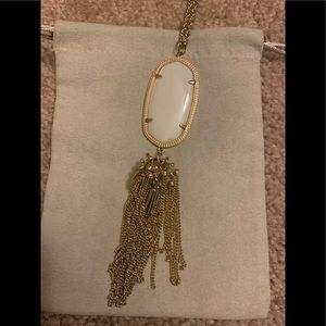 Kendra Scott Long Pendant Necklace in white